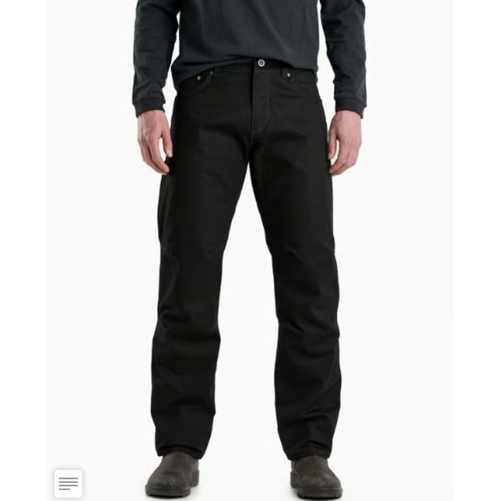 Kuhl Lawless Pants Mens 36x30 Black Canvas Full Fit Articulated Knee Work Hiking